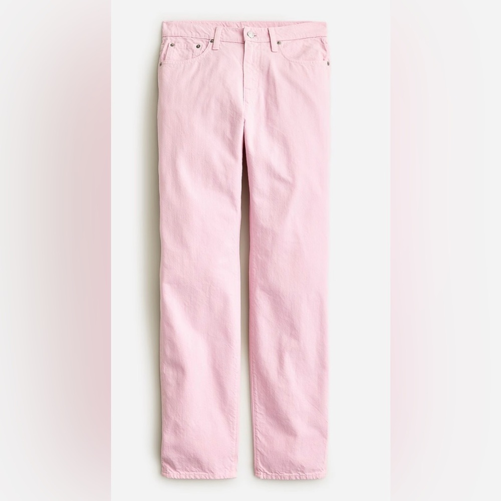 J. Crew Pale Pink Mid-Rise Slouchy Straight Jeans Size 29